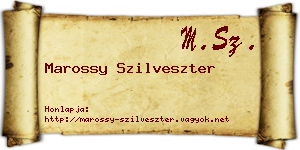 Marossy Szilveszter névjegykártya