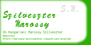 szilveszter marossy business card